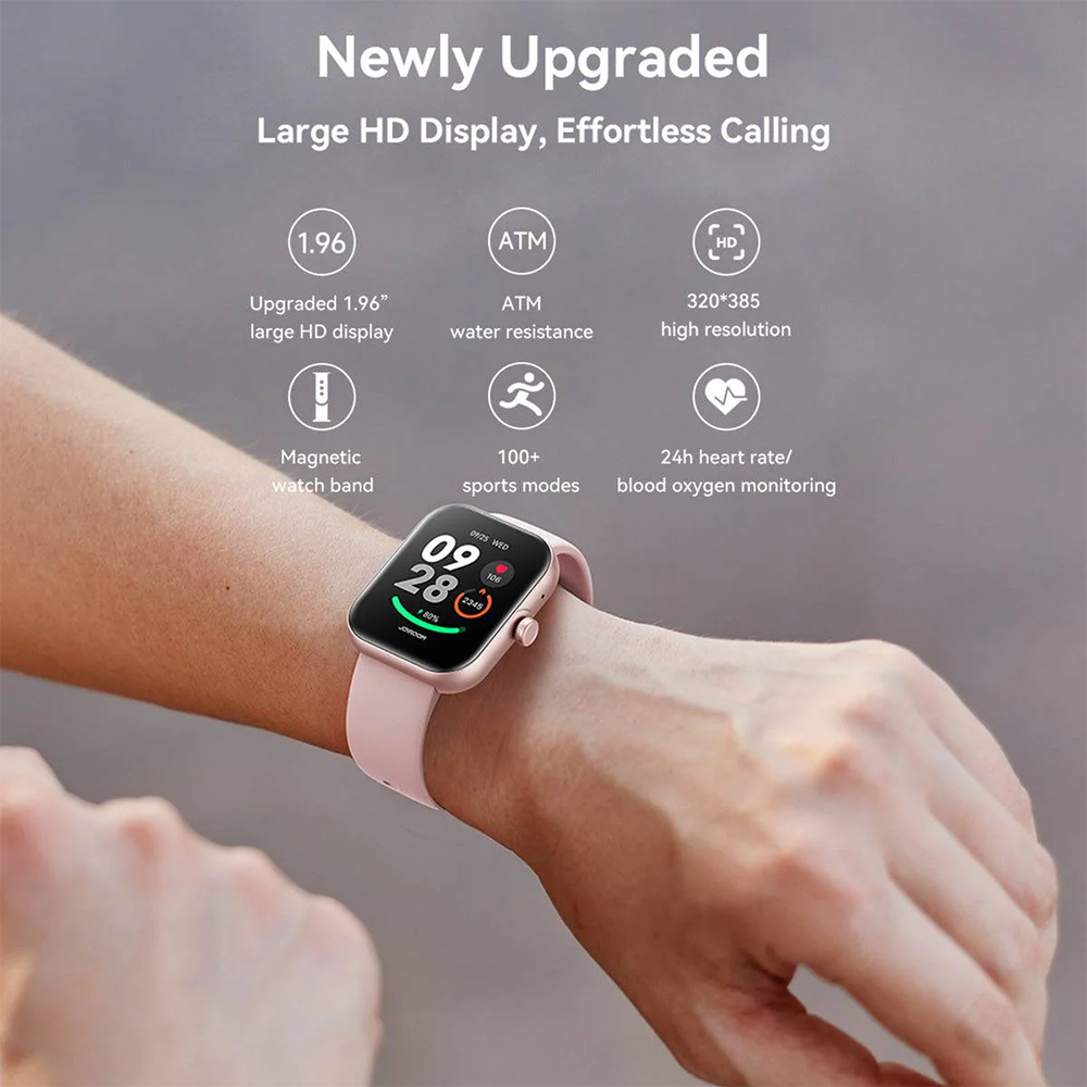 ساعة سمارت جوي روم فيت لايف سيريس ، شاشة TFT ، مقاس 1.96 بوصة ،  بطارية 300 مللي أمبير ، مقاومة للماء ، روز جولد ، JR-FT5 PLUS