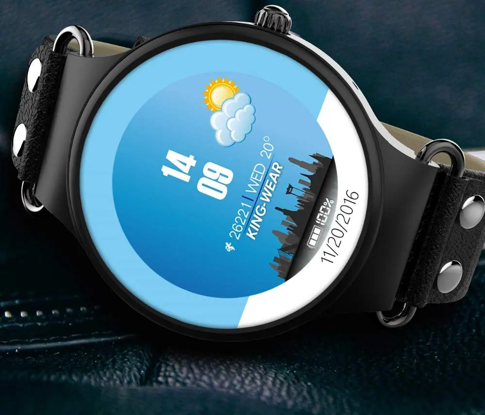 ساعة KW98 الذكية ، شاشة لمس أموليد، مقاس 1.39 بوصة، مقاومة للماء ، بطارية 400 مللي أمبير، بلوتوث 4.0 ، مستشعرات صحية، لون أسود