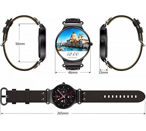 ساعة KW98 الذكية ، شاشة لمس أموليد، مقاس 1.39 بوصة، مقاومة للماء ، بطارية 400 مللي أمبير، بلوتوث 4.0 ، مستشعرات صحية، لون أسود