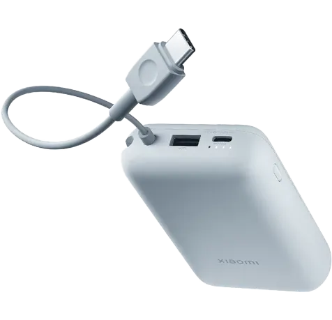 باور بانك شاومي، 10000 مللي أمبير، شحن سريع 22.5 وات، كابل type c مدمج، أزرق ثلجي، P15ZM