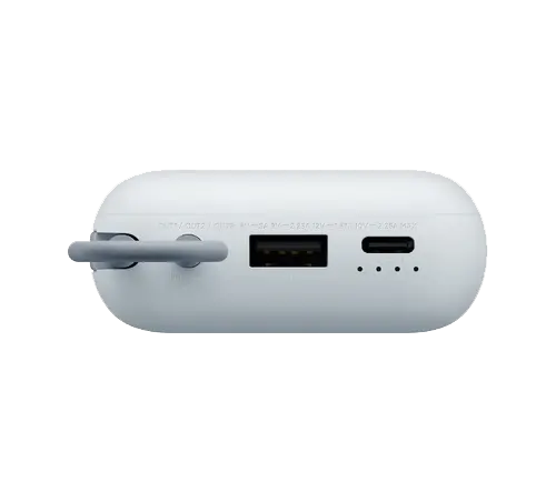 باور بانك شاومي، 10000 مللي أمبير، شحن سريع 22.5 وات، كابل type c مدمج، أزرق ثلجي، P15ZM