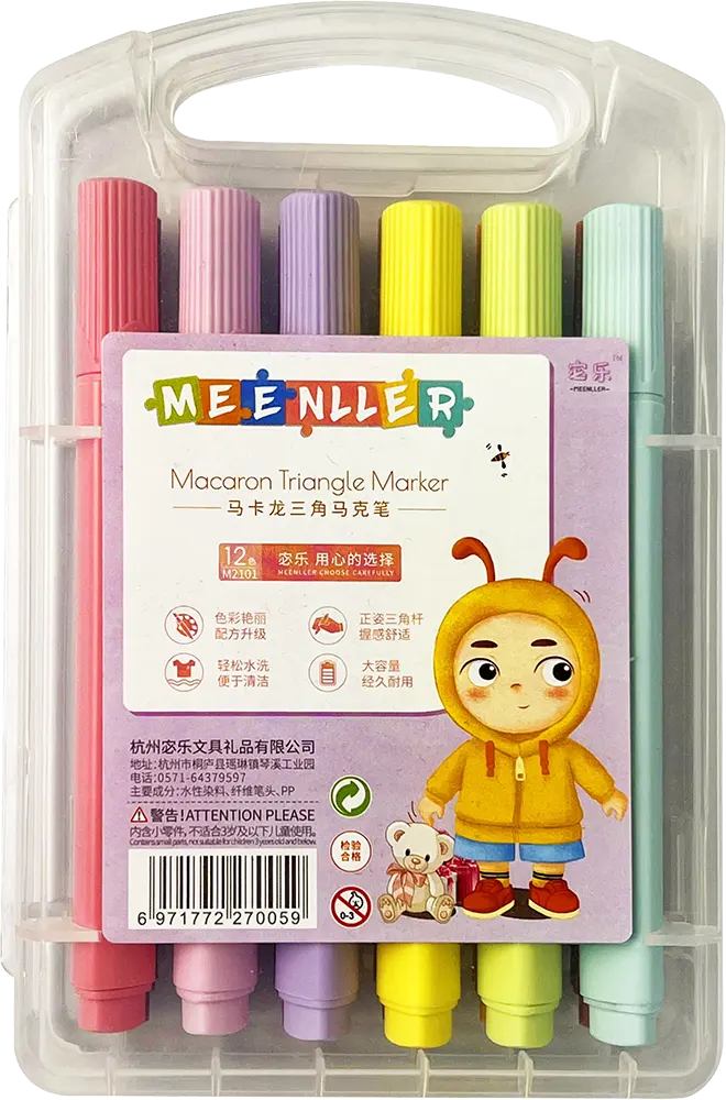 علبة الوان فلوماستر مينلير 12 لون، سن مشطوف بحجم 1-4 مم، ألوان متعددة