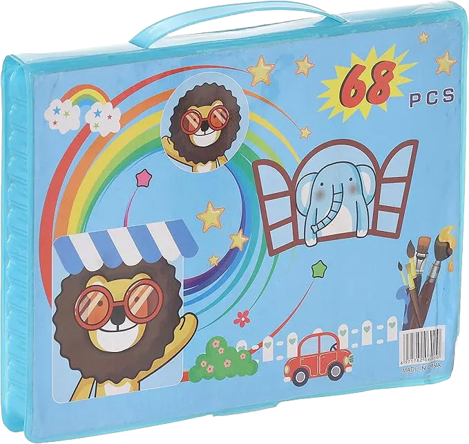 شنطة أدوات رسم وتلوين، 68 قطعة، ألوان متعددة