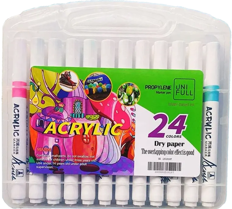 علبة الوان ماركر اكريلك، 24 لون، علبة فاكيوم ،2510187