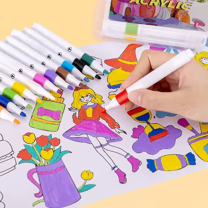 علبة الوان ماركر اكريلك، 12 لون، علبة فاكيوم ،2510186