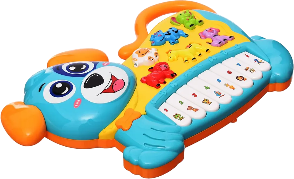 855-27A ، بيانو للأطفال على شكل كلب، بأصوات حيوانات، ألوان متعددة