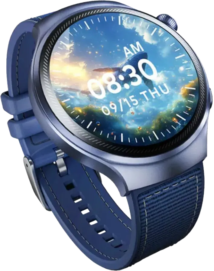 ساعة ايتل كلايمبر ون الذكية، شاشة لمس 1.43 بوصة، بلوتوث 5.3، مقاومة للماء، بطارية 300 مللي أمبير، أزرق هادئ، ISW-043