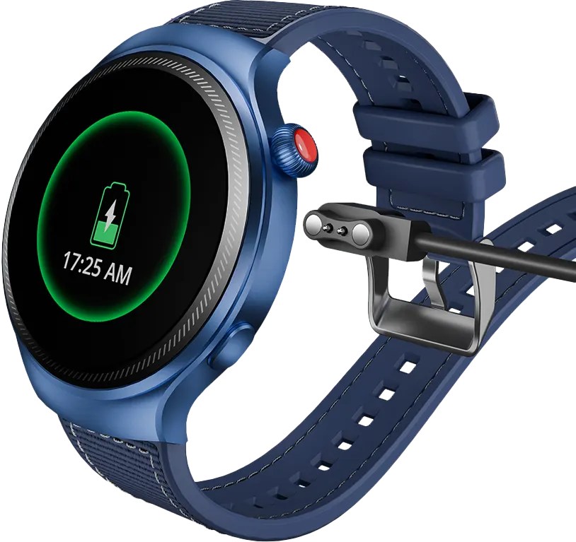 ساعة ايتل كلايمبر ون الذكية، شاشة لمس 1.43 بوصة، بلوتوث 5.3، مقاومة للماء، بطارية 300 مللي أمبير، أزرق هادئ، ISW-043