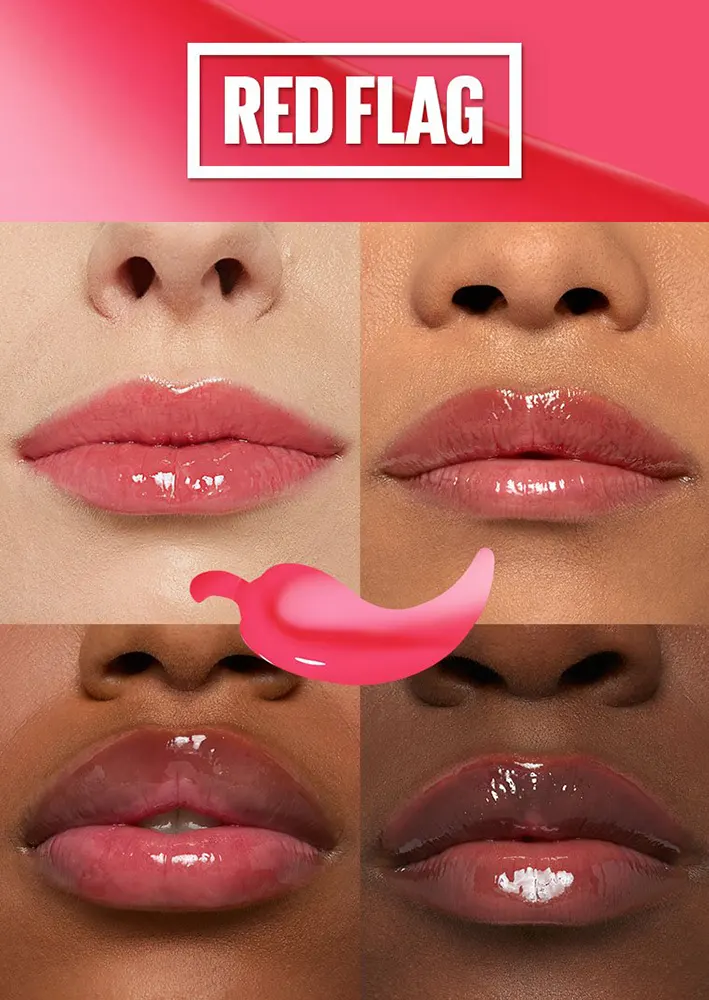 ملمع الشفاه ميبلين ليفتر بلامبينج ، 004 ريد فلاج