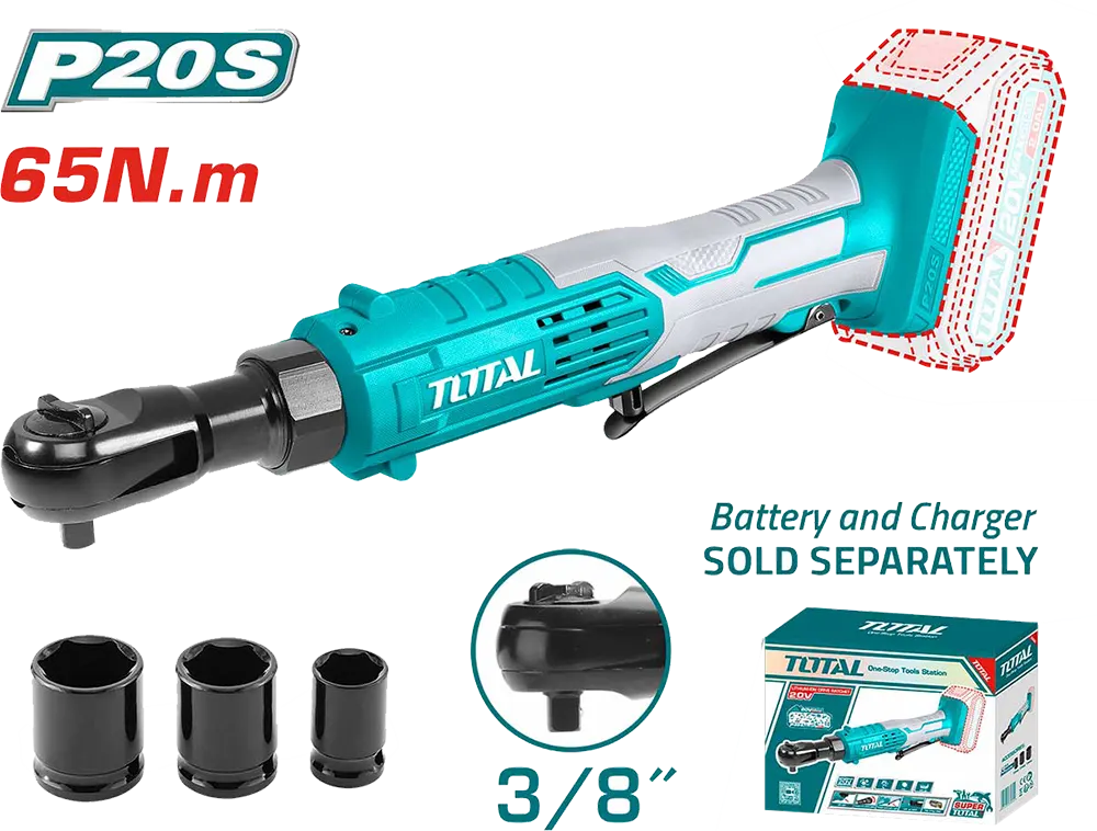 Total Tools System Hand Wrench, 20V Battery, 65Nm, 3-8 in., Without Battery and Charger, TDRLI2060151