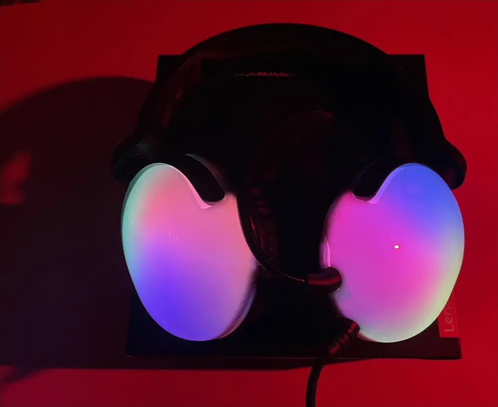 سماعة لينوفو ثينك بلس سلكية ، ألوان RGB ، كابل 3.5 مم+USB، أسود ، G86A