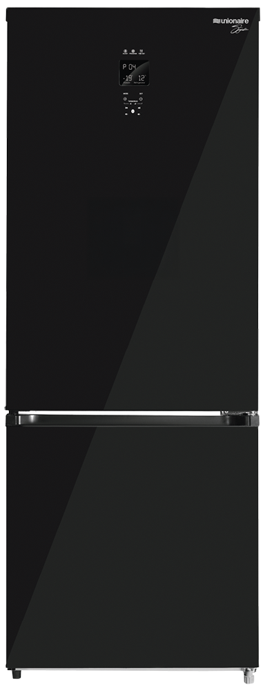 ثلاجة يونيون اير كومبى نوفرست ، 505 لتر ، شاشة ديجيتال تاتش ، مزودة ببلوتوث ، باب زجاج ، مقبض داخلى ، أسود ،  URN-700CEPBLG1A-DXHRBXLN
