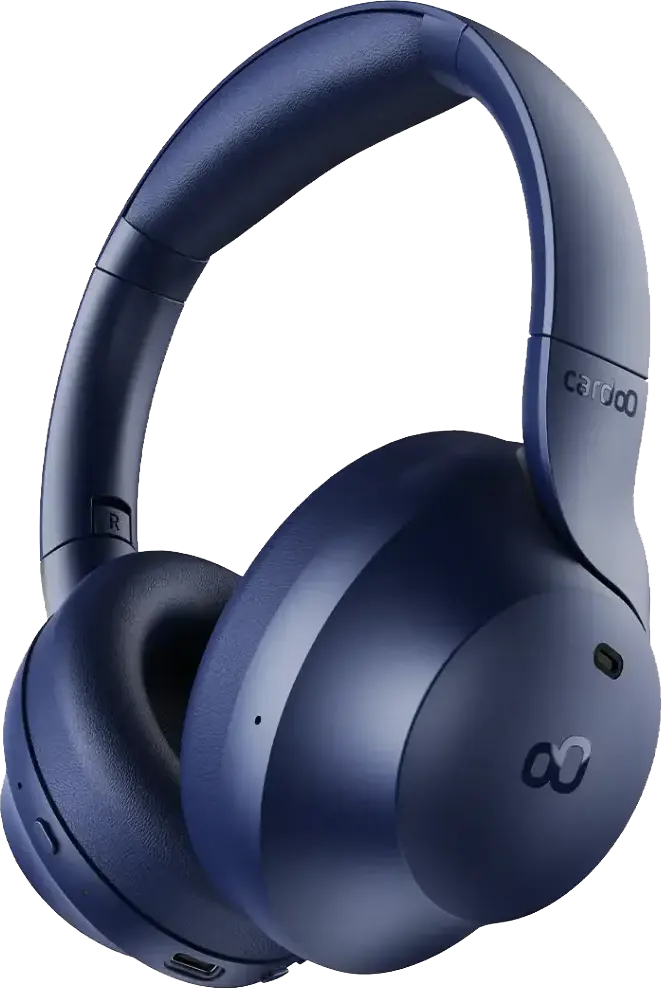 سماعات رأس لاسلكية كاردو، بلوتوث 5.4، إلغاء الضوضاء النشط، 4 ميكروفونات، قابلة للطي، أزرق، CGLHDP01L