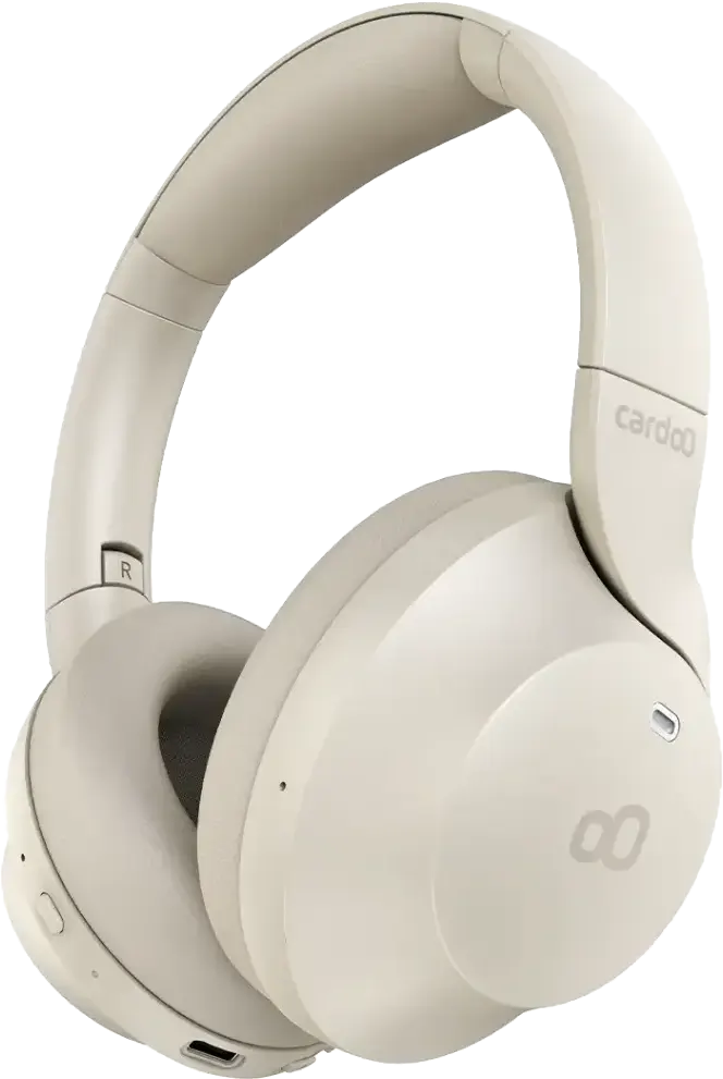 سماعات رأس لاسلكية كاردو، بلوتوث 5.4، إلغاء الضوضاء النشط، 4 ميكروفونات، قابلة للطي، بيج، CGLHDP01E
