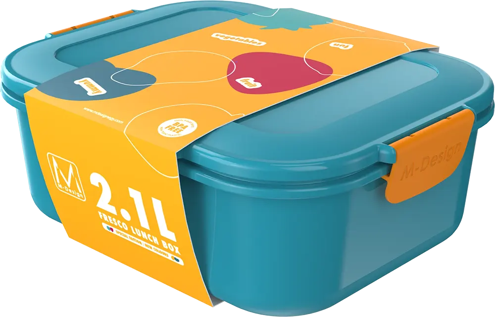 لانش بوكس ام ديزاين، 2.1 لتر، كلبس، تركواز، موديل 75118