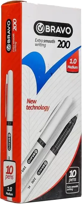 قلم حبر جاف برافو 200، سُمك 1.0 ملي، أسود