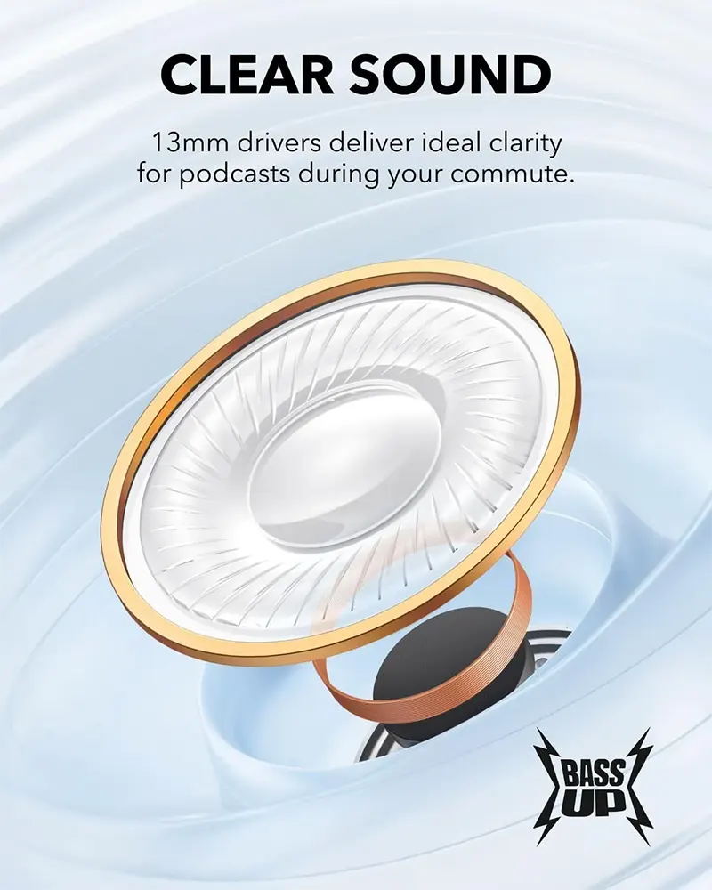 سماعات أذن انكر ساوند كور K20i ، بلوتوث 5.3 ، خاصية إلغاء الضوضاء ، مقاومة للماء IPX5 ، أبيض، A3994H21