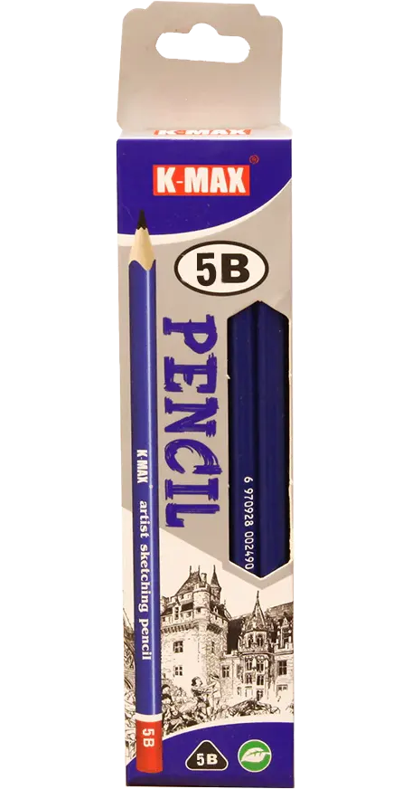علبة اقلام رصاص 5B من كي ماكس ، 12 قطعة، بدون استيكة، KMS-SK5B