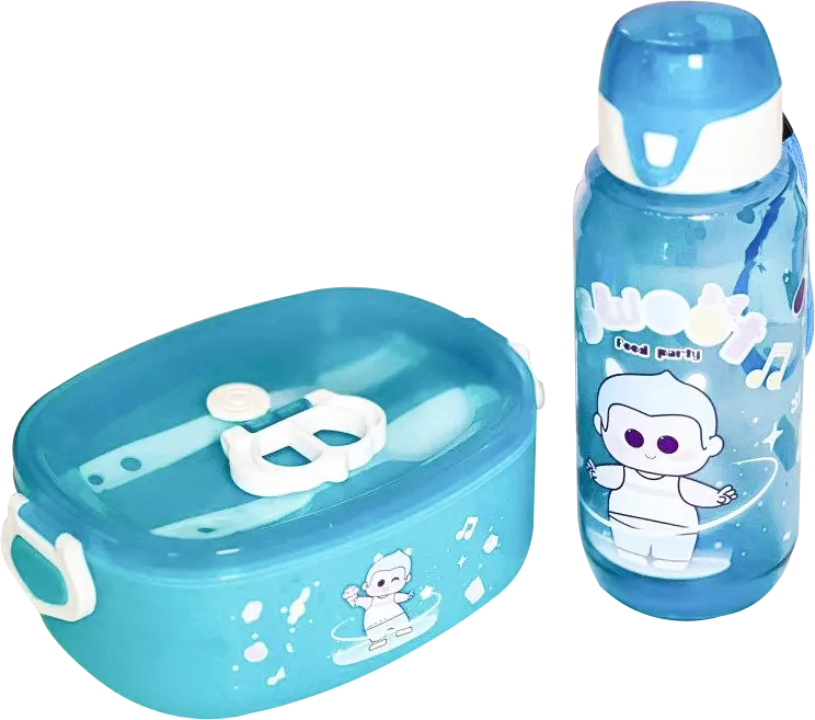 لانش بوكس فود بارتي مع زجاجة مياه، متعدد الألوان، موديل 884