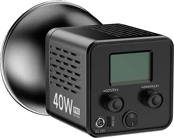 مصباح ليد فيديو من اولانزي، 40 وات برو، 6500k، اضاءة ثنائية اللون، منفذ شحن Type-c، أسود، L023