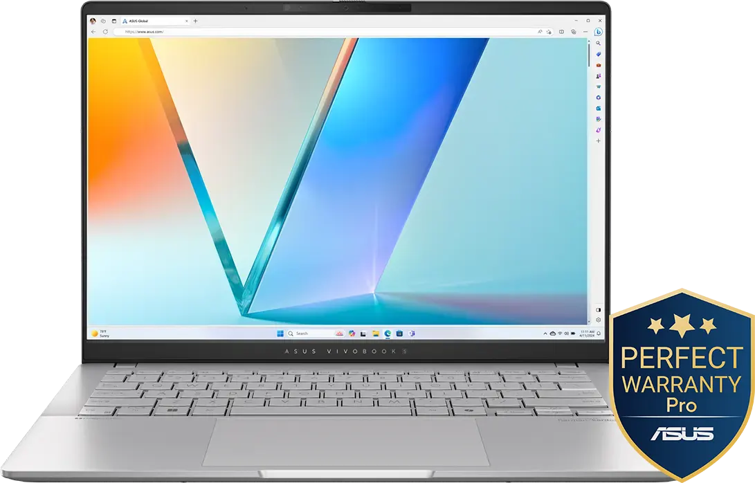 لاب توب اسوس فيفو بوك اس 14 OLED M5406UA-QD055W  معالج AMD Ryzen 9-8945HS، رامات 16 جيجابايت، هارد ديسك سعة 512 جيجابايت SSD ، كارت شاشة مدمج AMD Radeon، شاشة مقاس 14.0 بوصة OLED WUXGA ، نظام التشغيل ويندوز 11 هوم ، فضي