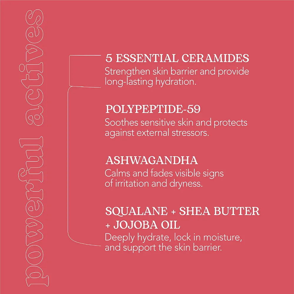 كريم مرطب بيزلين ادابتوجين سيراميد وببتيد 59، كريم مرطب للبشرة الجافة والحساسة، 50 مل