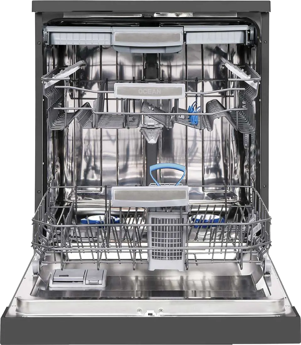 غسالة أطباق اوشن ،60 سم، 15 فرد، 8 برامج ، شاشة ديجيتال ، انفرتر، تجفيف تربو، استانلس ستيل غامق، ODOI815VXBN