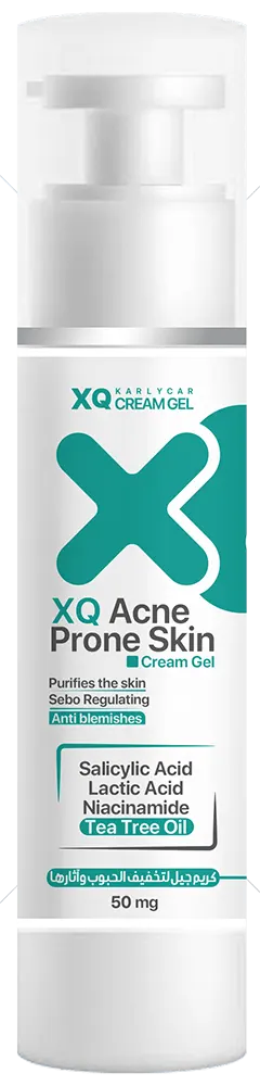 اكس كيو كريم جل لحب الشباب كريم للحبوب بحمض الساليسيليك وحمض اللاكتيك والنياسيناميد وزيت شجرة الشاي، 50 جم