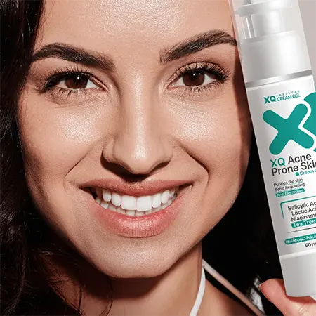 اكس كيو كريم جل لحب الشباب كريم للحبوب بحمض الساليسيليك وحمض اللاكتيك والنياسيناميد وزيت شجرة الشاي، 50 جم