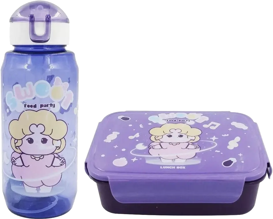 لانش بوكس فود بارتي مع زجاجة مياه، متعدد الألوان، موديل 892