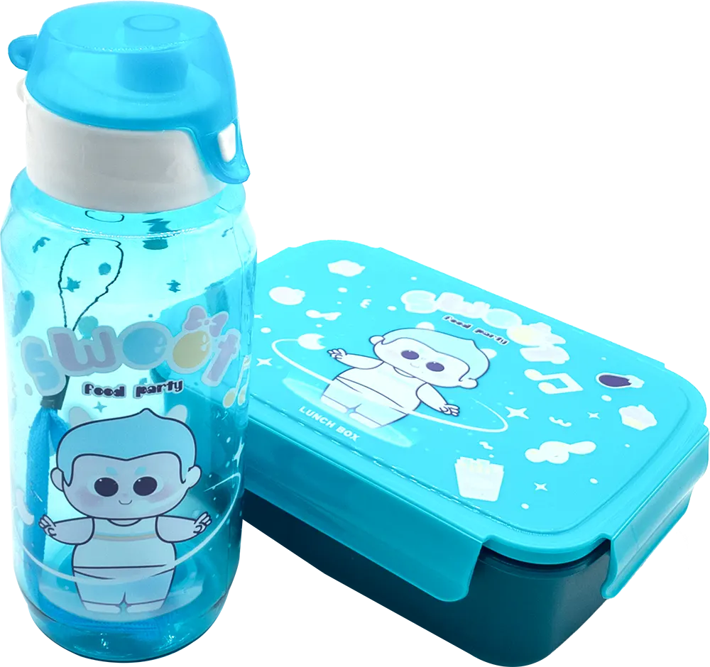 لانش بوكس فود بارتي مع زجاجة مياه، متعدد الألوان، موديل 892