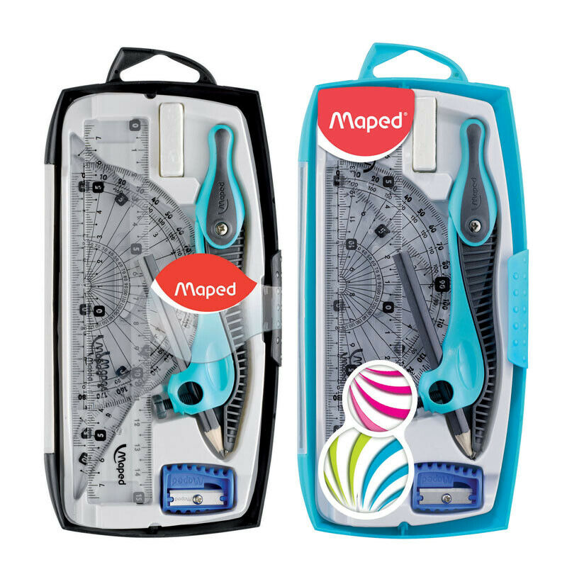 طقم أدوات هندسية  بلاستيك من  مابيد ، 8 قطع، علبة  بلاستيك، شفافة ET519118