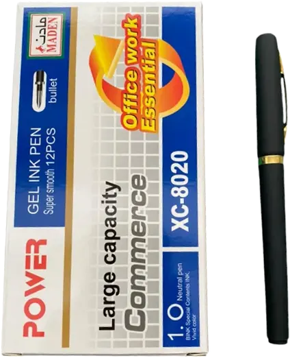 قلم جيل جسم اسود باور، 1.0 مل، الوان متعددة، XC-8020