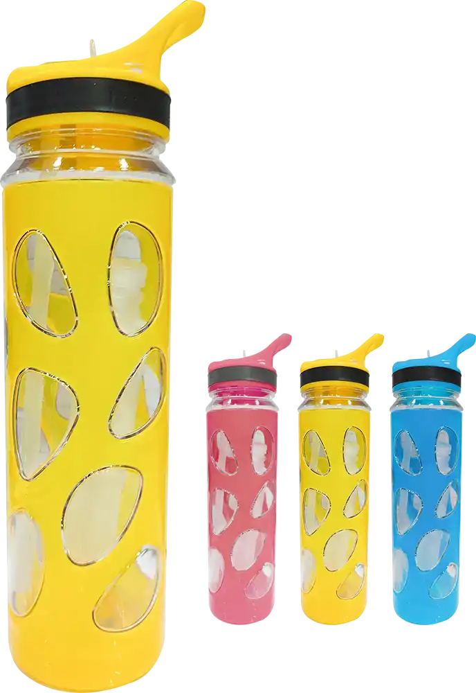 زجاجة مياه رياضية 700 مللى، انبوب ثلج داخلي، شاليمو مدمج، متعددة الألوان، موديل 42-156