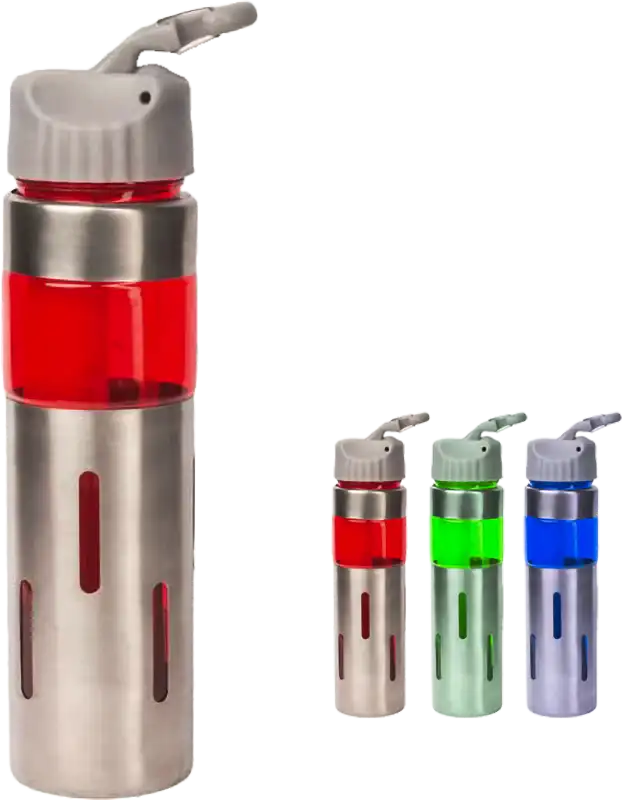 زجاجة مياه رياضية 700 مللى، انبوب ثلج داخلي، شاليمو مدمج، هيكل اكريلك * استانلس ستيل، متعددة الألوان، موديل 42-145