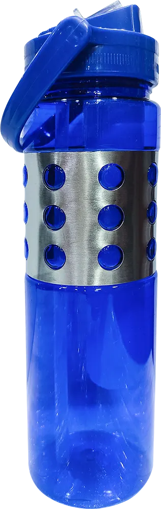زجاجة مياه رياضية 700 مللى، انبوب ثلج داخلي، شاليمو مدمج، بلاستيك * استانلس ستيل، متعددة الألوان، موديل 42-142