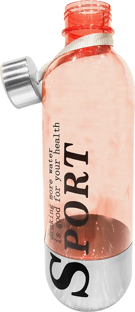 زجاجة مياه رياضية سبورت 800 مللى، بلاستيك * استانلس ستيل، متعددة الألوان، موديل 42-138