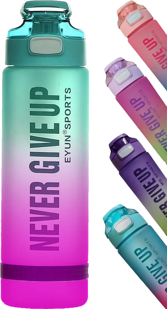 زجاجة رياضية بلاستيك ، سعة 1 لتر،  مانعة للتسرب، ألوان متعددة، موديل  4273