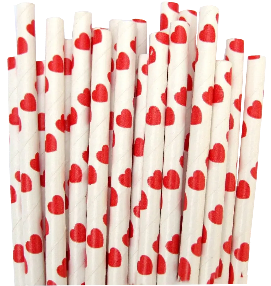 شاليموه كرتون قلوب ، احمر في ابيض