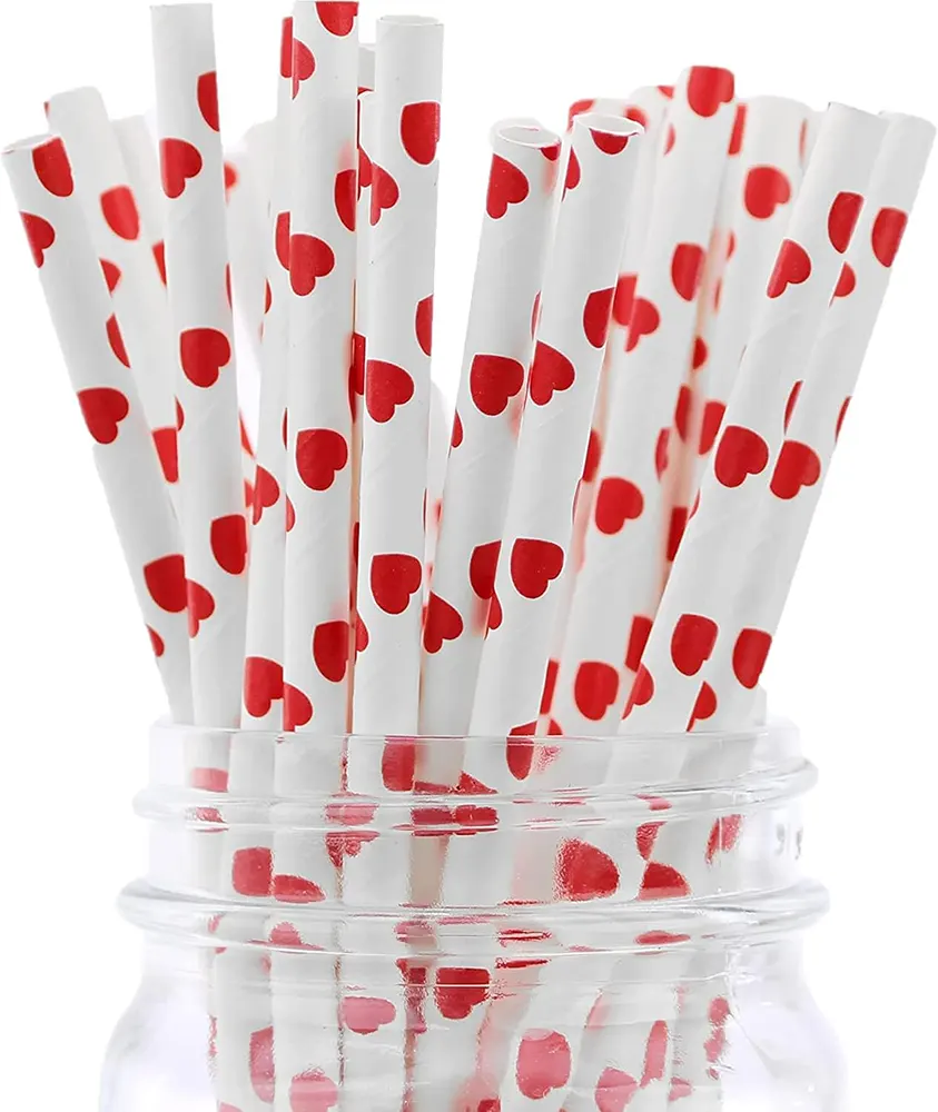 شاليموه كرتون قلوب ، احمر في ابيض