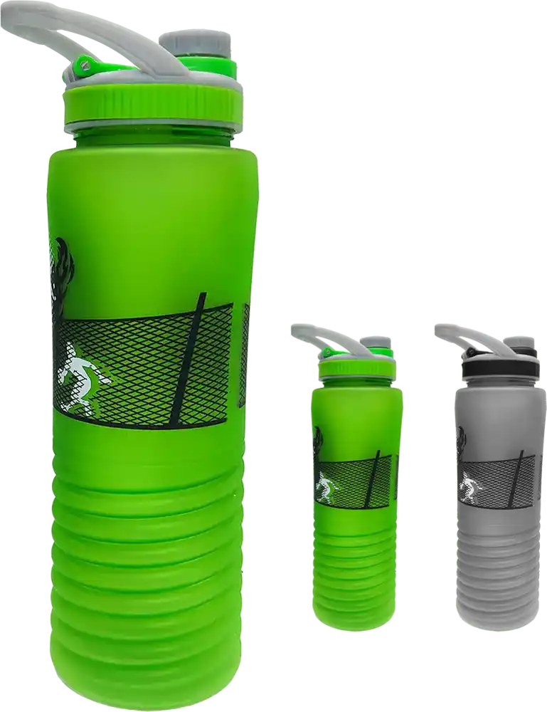 زجاجة مياه رياضية 700 مللى، انبوب ثلج داخلي، بلاستيك مط، متعددة الألوان، موديل 42-128