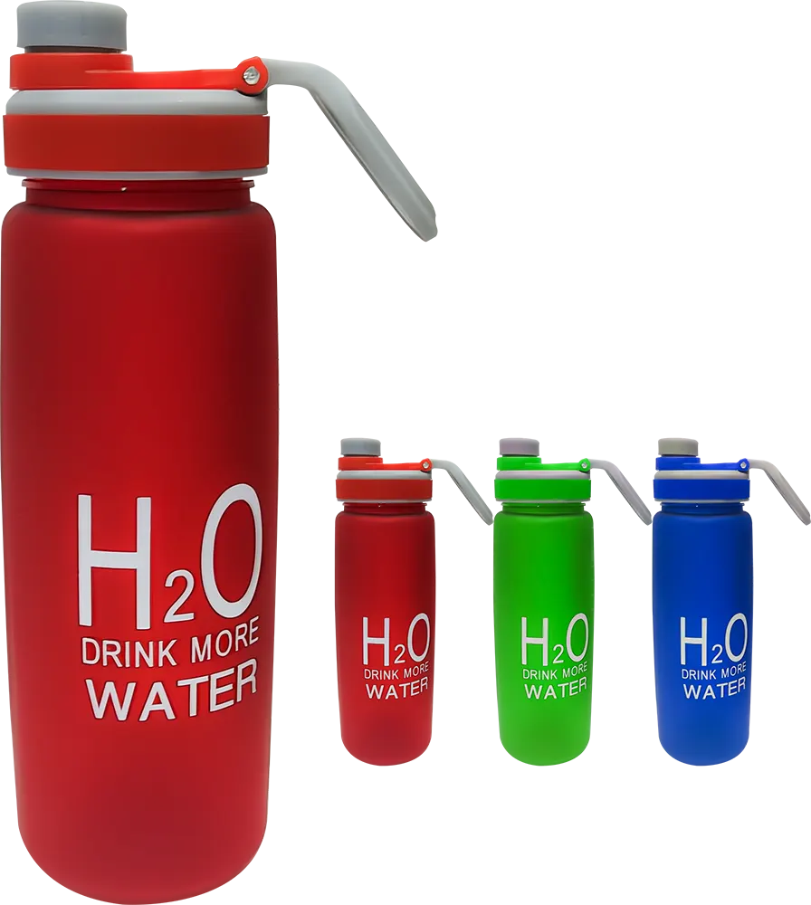 زجاجة مياه رياضية 700 مللى، انبوب ثلج داخلي، بلاستيك مط، متعددة الألوان، موديل 42-127