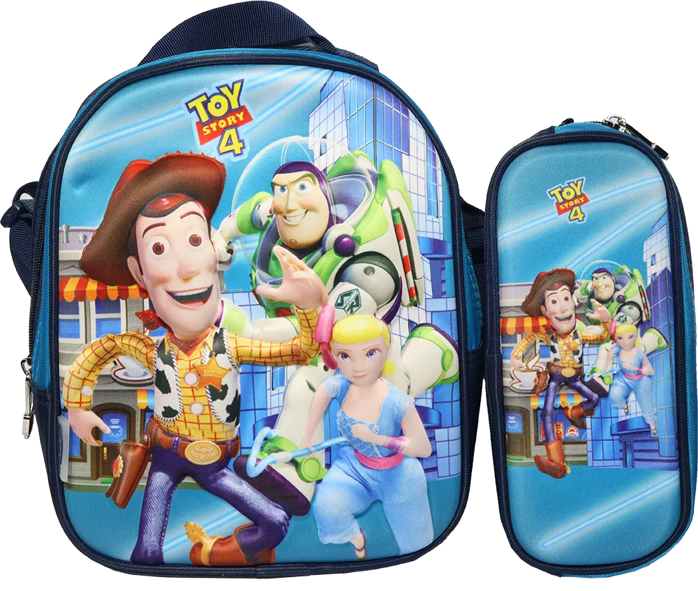 طقم شنطة ظهر مدرسية مومولي ، 3*1 مع مقلمة ولانش بوكس ، مقاس 18 بوصة ، متعددة الألوان