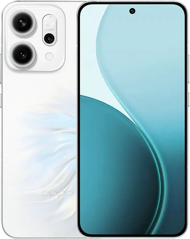 موبايل اوبو رينو 14 ثنائي الشريحة ، ذاكرة 256 جيجابايت ، رامات 12 جيجابايت ، شبكة الجيل الخامس، أبيض