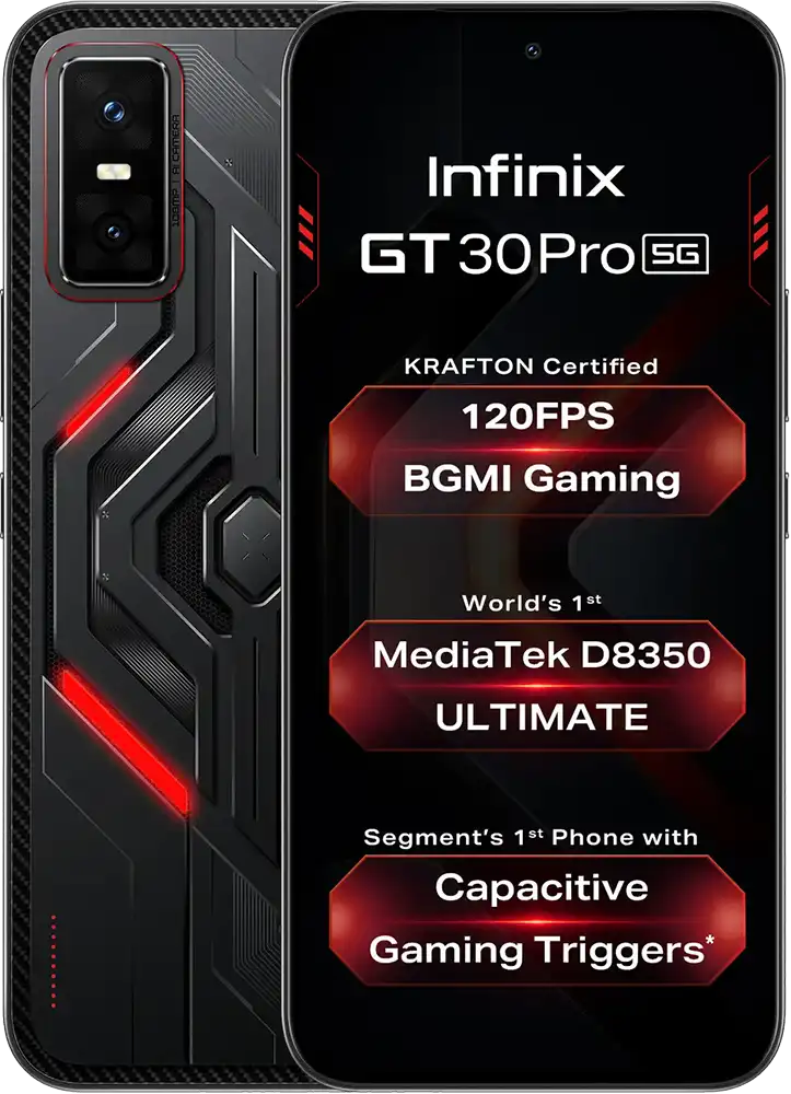 موبايل انفينيكس GT30 برو ثنائي الشريحة، ذاكرة داخلية 512 جيجابايت، رام 12 جيجابايت، شبكة الجيل الخامس، أسود