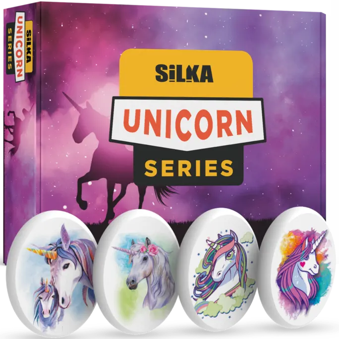 استيكة فاكيوم تركي من سيلكا، أشكال يوني كورن، ألوان متعددة، SG-21