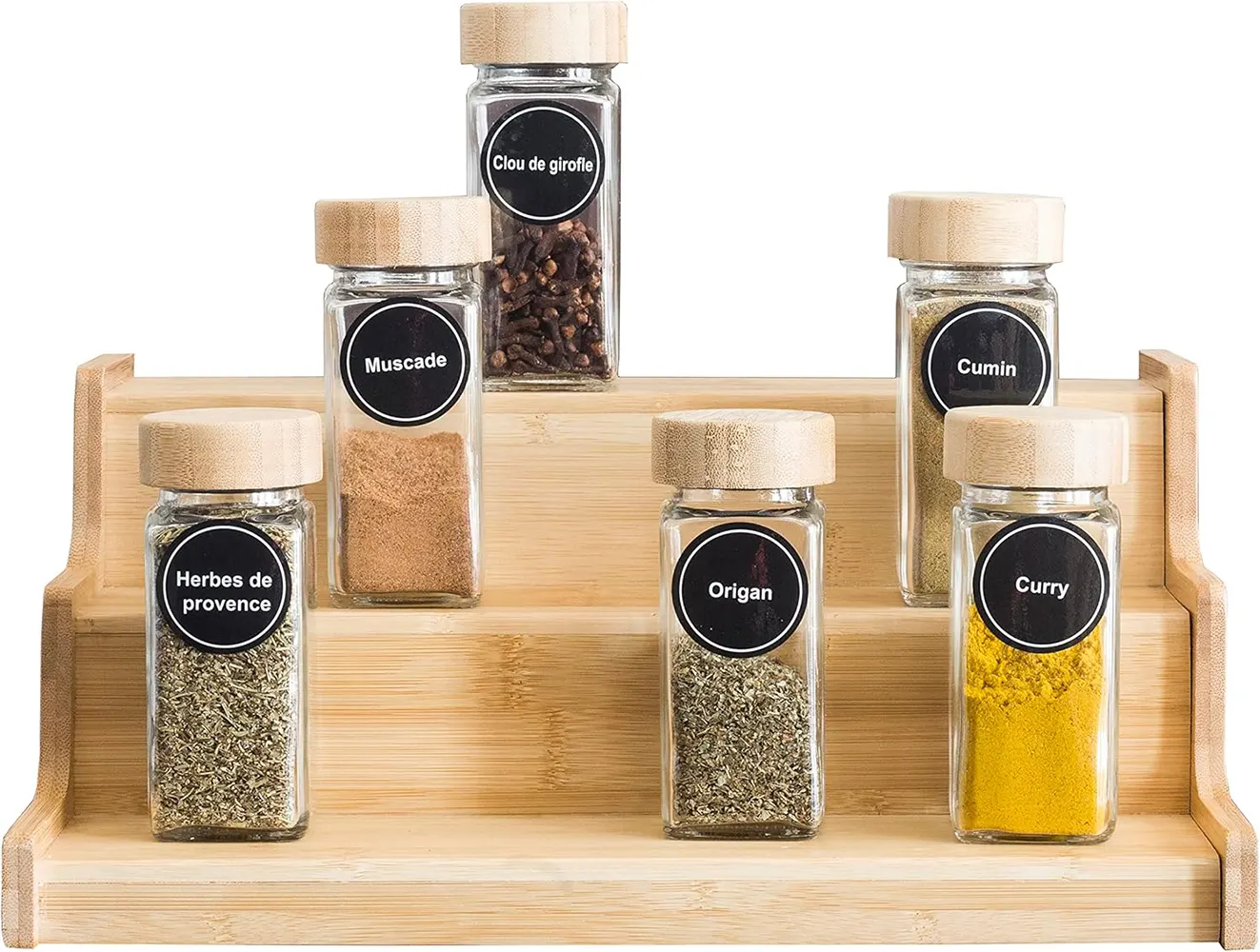 سلم توابل خشب صغير 3 طبقات ، 89-1