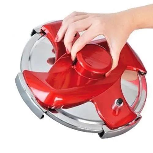 حلة ضغط جلاكسي، 9 لتر، صمامين أمان، استانلس ستيل، فضي*أحمر