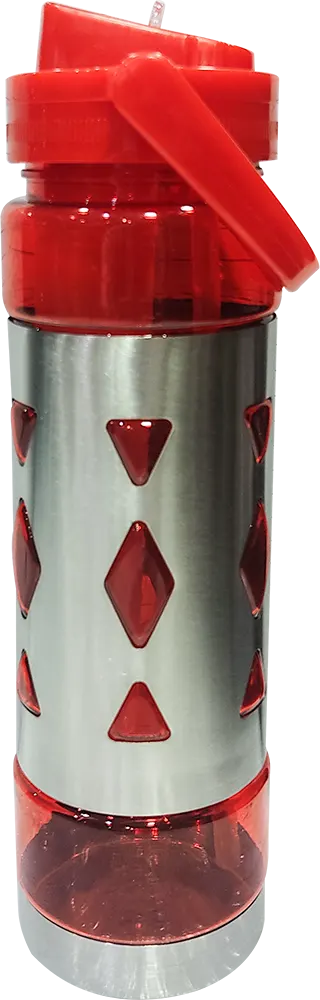 زجاجة مياه رياضية 700 مللى، انبوب ثلج داخلي، شاليمو مدمج، هيكل اكريلك * استانلس ستيل، متعددة الألوان، موديل 42-149