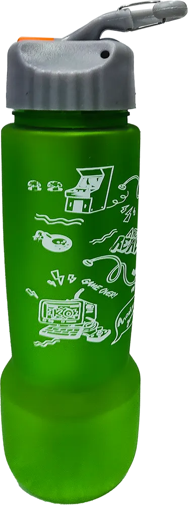 زجاجة مياه رياضية 750 مللى، انبوب ثلج داخلي، بلاستيك مط، شفاطة مدمجة، متعددة الألوان، موديل 42-135